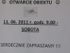 Basen Szczęśliwice - informacja o otwarciu -  czerwiec 2011